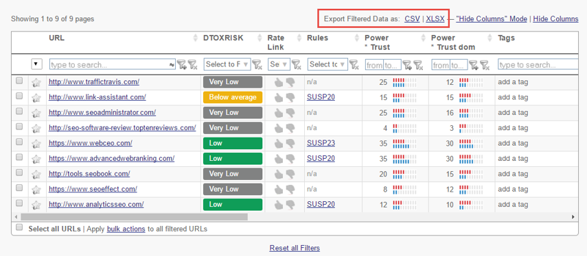 Export Option