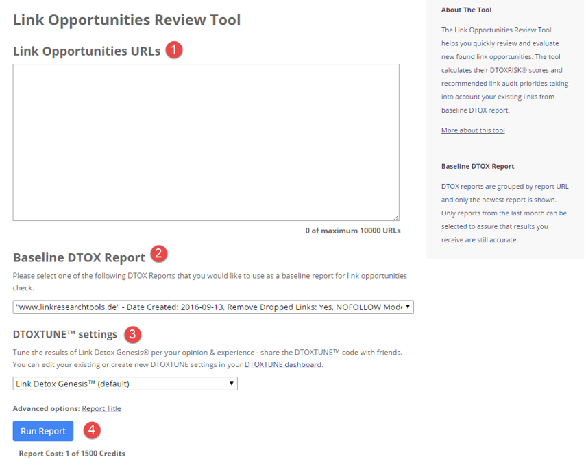 Step 2 – Prepare to run LORT report
