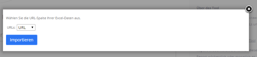 Backlinks Upload oder Einfügen über Excel