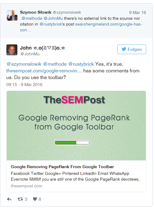 Google hat PageRank aus seiner Toolbar entfernt