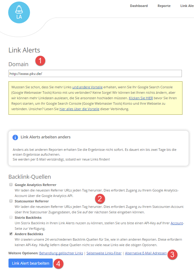 Link Alerts® (LA)